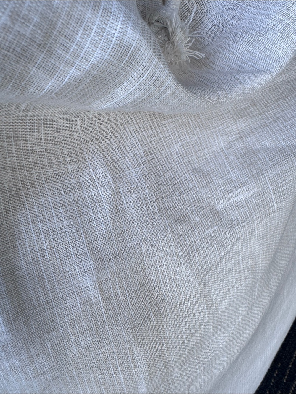 Quince European Linen Twin Duvet Cover Set w/ 1 Sham | Warm Neutral Linen Color - Picture 4 of 8